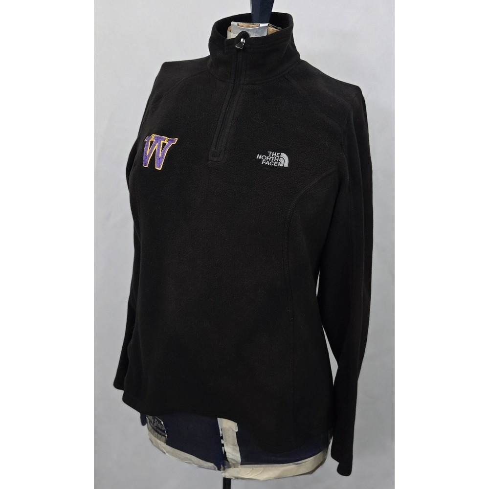 The North Face Washington Huskies Fleece Pullover Womens XS Black Quarter Zip UW